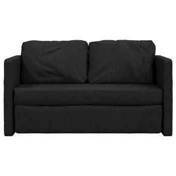 Bodensofa mit Schlaffunktion Schwarz 112x174x55 cm Stoff