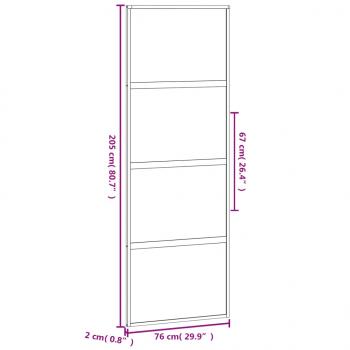 Schiebetür Schwarz 76x205 cm Hartglas und Aluminium