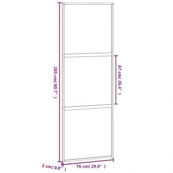 Schiebetür Weiß 76x205 cm Hartglas und Aluminium