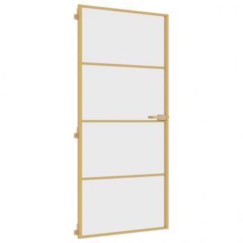 Innentür Schlank Golden 93x201,5 cm Hartglas und Aluminium