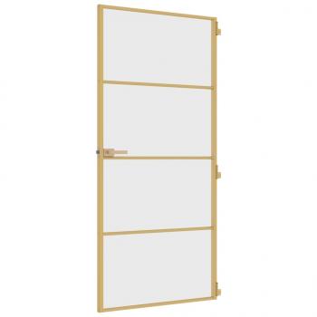 Innentür Schlank Golden 93x201,5 cm Hartglas und Aluminium