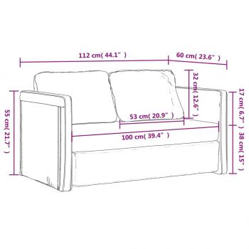 Bodensofa mit Schlaffunktion Dunkelgrau 112x174x55 cm Stoff