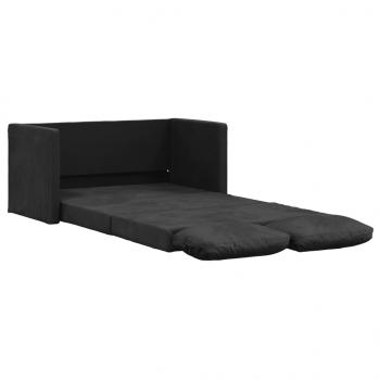 Bodensofa mit Schlaffunktion Schwarz 122x204x55 cm Samt