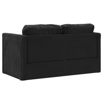 Bodensofa mit Schlaffunktion Schwarz 122x204x55 cm Samt