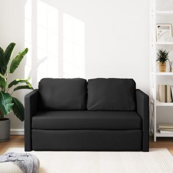 Bodensofa mit Schlaffunktion Schwarz 112x174x55 cm Kunstleder