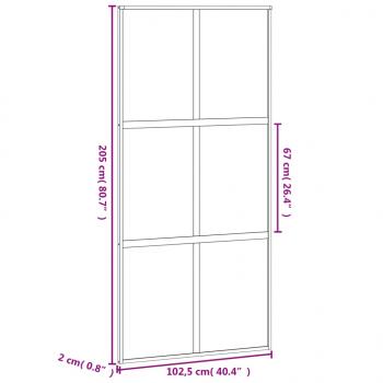 Schiebetür Weiß 102,5x205 cm Hartglas und Aluminium