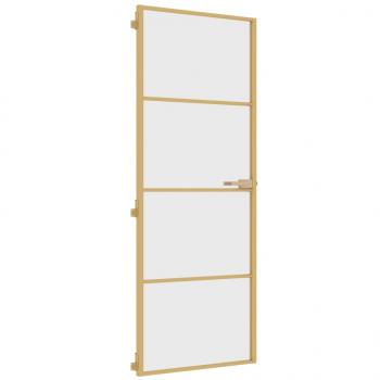 Innentür Schlank Golden 76x201,5 cm Hartglas und Aluminium