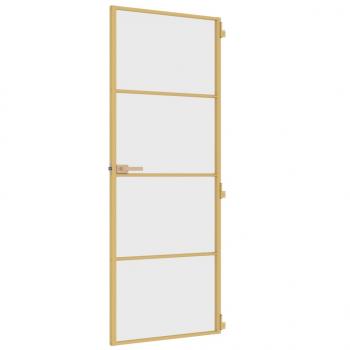 Innentür Schlank Golden 76x201,5 cm Hartglas und Aluminium