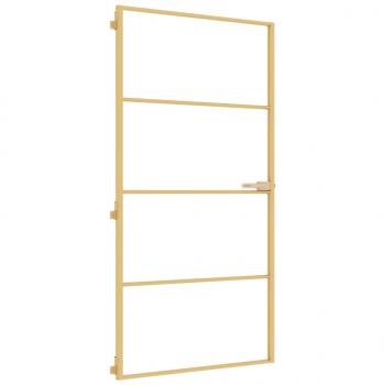 Innentür Schlank Golden 102,5x201,5 cm Hartglas und Aluminium