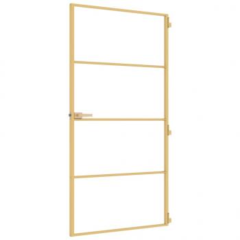 Innentür Schlank Golden 102,5x201,5 cm Hartglas und Aluminium