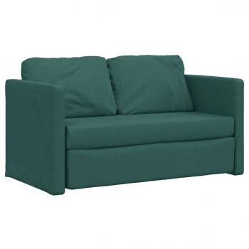 Bodensofa mit Schlaffunktion Dunkelgrün 112x174x55 cm Stoff