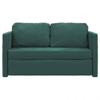 Bodensofa mit Schlaffunktion Dunkelgrün 122x204x55 cm Samt