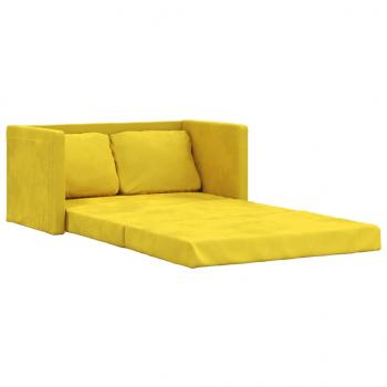 Bodensofa mit Schlaffunktion Dunkelgelb 122x204x55 cm Samt