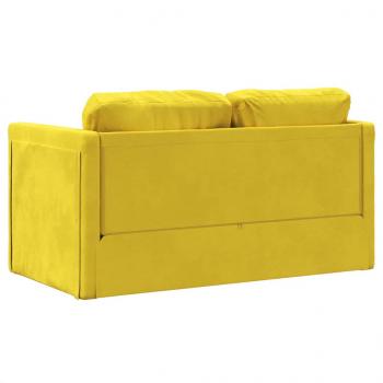 Bodensofa mit Schlaffunktion Dunkelgelb 122x204x55 cm Samt