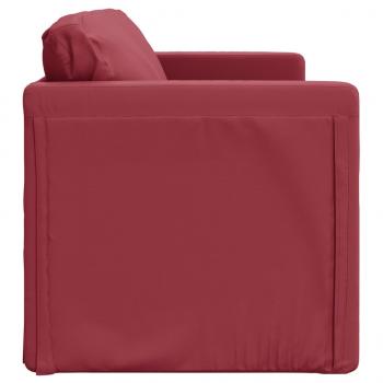 Bodensofa mit Schlaffunktion Weinrot 112x174x55 cm Kunstleder