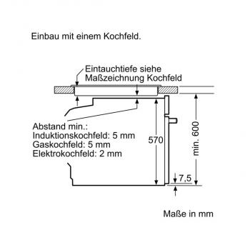 Siemens EEK: A Einbau-Herd-Set EQ211KA0ZM (EA64RGNA1E + HD214ABS0), 60 cm breit, 71L, Glaskeramikkochfeld, Kindersicherung, Versenkknebel, Dampfunterstützung, Edelstahl