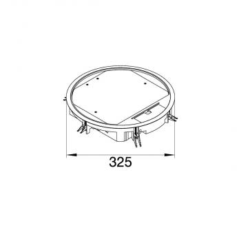 Hager VR12057011 Versorgungseinheit R12 rund 306mm für 5mm Bodenbelag aus Polyamid eisengrau