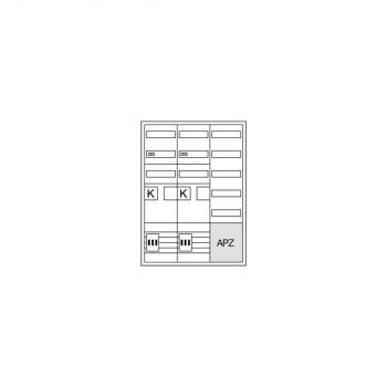 Hager ZB33SEQ25EN Komplettschrank, universZ, 2ZP, RES, BKE-I, VT5, APZ, SLS 50A, 1100x800x205 mm, IP44, 3-Feld