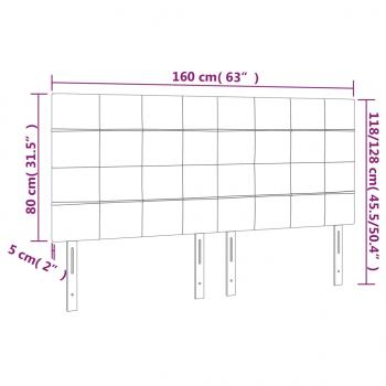 LED Kopfteil Dunkelgrau 160x5x118/128 cm Stoff