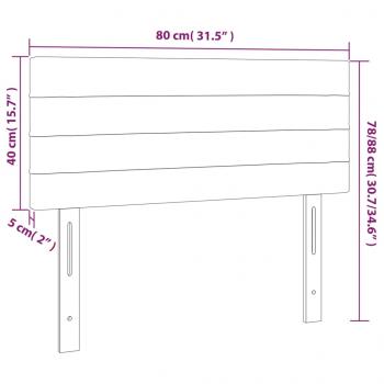 LED Kopfteil Hellgrau 80x5x78/88 cm Stoff