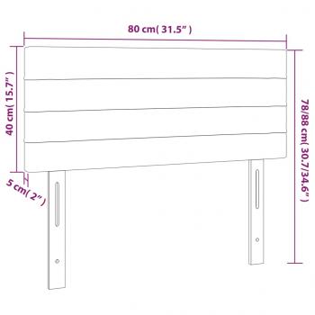 LED Kopfteil Creme 80x5x78/88 cm Stoff