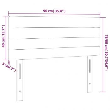 LED Kopfteil Taupe 90x5x78/88 cm Stoff