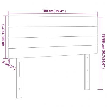 LED Kopfteil Dunkelbraun 100x5x78/88 cm Stoff