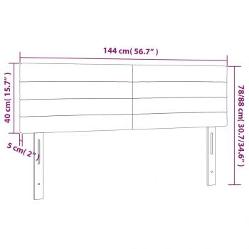 LED Kopfteil Dunkelgrau 144x5x78/88 cm Stoff