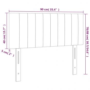 LED Kopfteil Dunkelbraun 90x5x78/88 cm Stoff