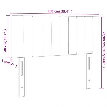 LED Kopfteil Dunkelgrau 100x5x78/88 cm Stoff