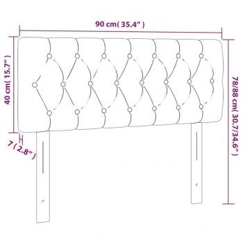 LED Kopfteil Dunkelgrau 90x7x78/88 cm Stoff