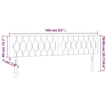 LED Kopfteil Schwarz 160x7x78/88 cm Stoff