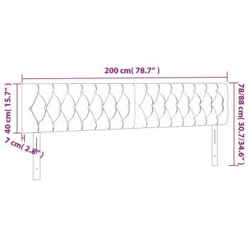 LED Kopfteil Dunkelgrau 200x7x78/88 cm Stoff