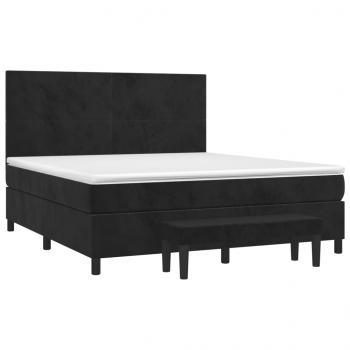 Boxspringbett mit Matratze Schwarz 180x200 cm Samt