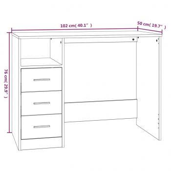 Schreibtisch mit Schubladen Weiß 102x50x76 cm Holzwerkstoff