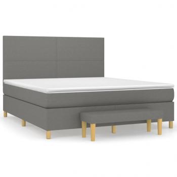 Boxspringbett mit Matratze Dunkelgrau 160x200 cm Stoff