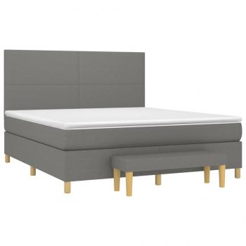 Boxspringbett mit Matratze Dunkelgrau 160x200 cm Stoff