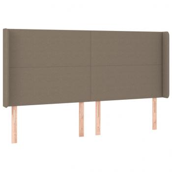 Boxspringbett mit Matratze & LED Taupe 180x200 cm Stoff