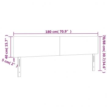 LED Kopfteil Schwarz 180x5x78/88 cm Samt