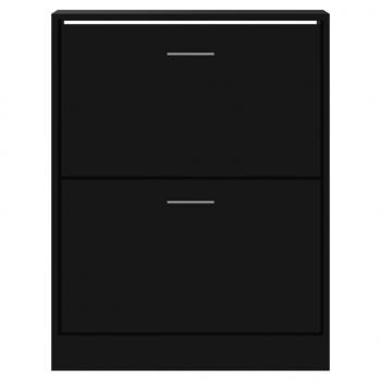 Schuhschrank Schwarz 63x24x81 cm Holzwerkstoff