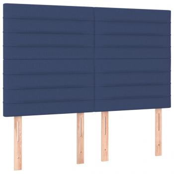 Kopfteile 4 Stk. Blau 72x5x78/88 cm Stoff