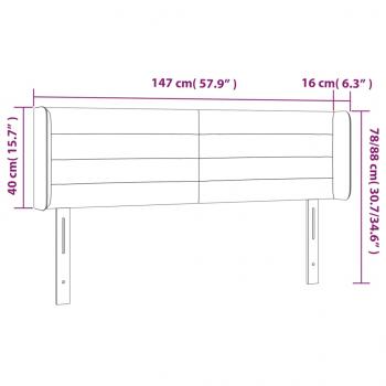 LED Kopfteil Dunkelblau 147x16x78/88 cm Samt