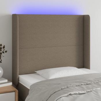 ARDEBO.de - LED Kopfteil Taupe 103x16x118/128 cm Stoff