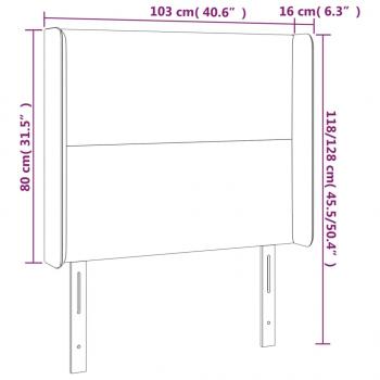 LED Kopfteil Taupe 103x16x118/128 cm Stoff