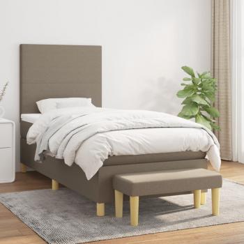 ARDEBO.de - Boxspringbett mit Matratze Taupe 90x200 cm Stoff