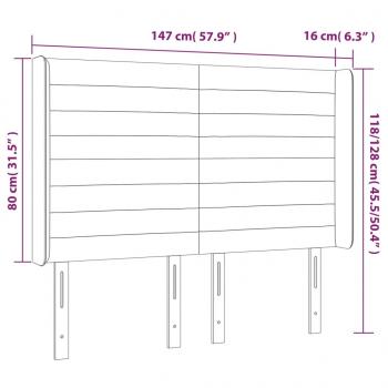 LED Kopfteil Blau 147x16x118/128 cm Stoff