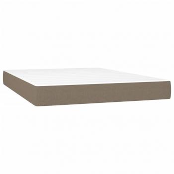 Boxspringbett mit Matratze & LED Taupe 140x190 cm Stoff