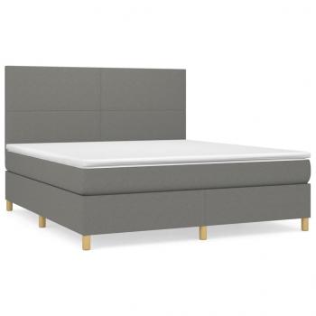 Boxspringbett mit Matratze Dunkelgrau 160x200 cm Stoff