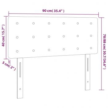 LED Kopfteil Dunkelgrau 90x5x78/88 cm Stoff