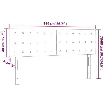 LED Kopfteil Dunkelgrau 144x5x78/88 cm Samt